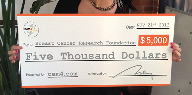 La prima donazione Cam4 alla Fondazione per la Ricerca sul cancro al seno