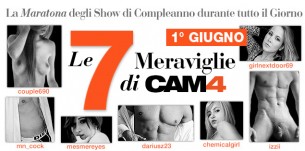 La maratona del sesso in webcam dei magnifici 7 CAM4: 1 Giugno