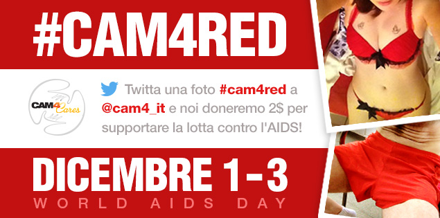 World AIDS Day: Twitta una foto #CAM4RED e aiutaci a donare!