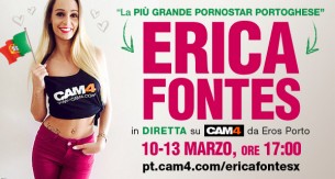 Top Pornostar Erica Fontes in webcam live da Eros Porto 2016