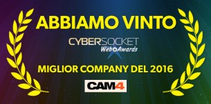CAM4 Miglior Webcam Company dell’anno ai CyberSocket Awards!