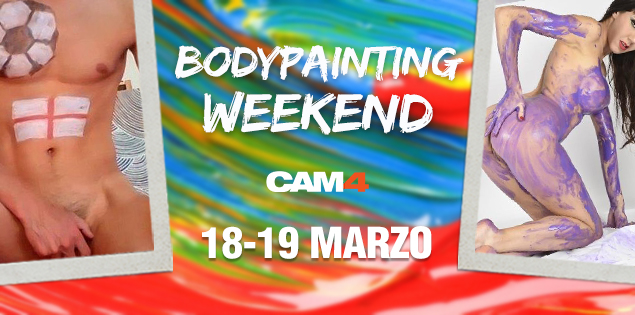 Corpi nudi e colorati nel Weekend #BodyPainting CAM4!