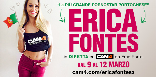 Segui Erica Fontes live dalla fiera dell’Eros Eros Porto!