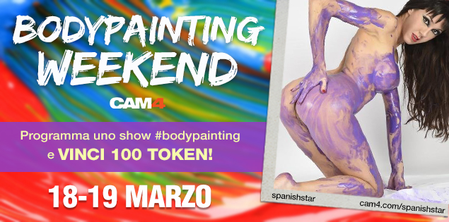 BodyPainting Weekend – Colora il tuo cam show e ricevi fino a 200 Token!