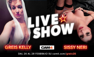 La pornostar Sissy Neri debutta su CAM4 con Greis Kelly in 3 giorni di lesbo show!