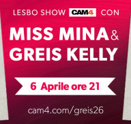 La pornostar Miss Mina debutta in un lesbo show con Greis26 su CAM4!