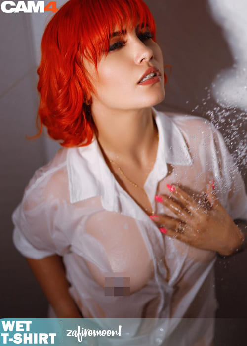 redhead sexy model wet