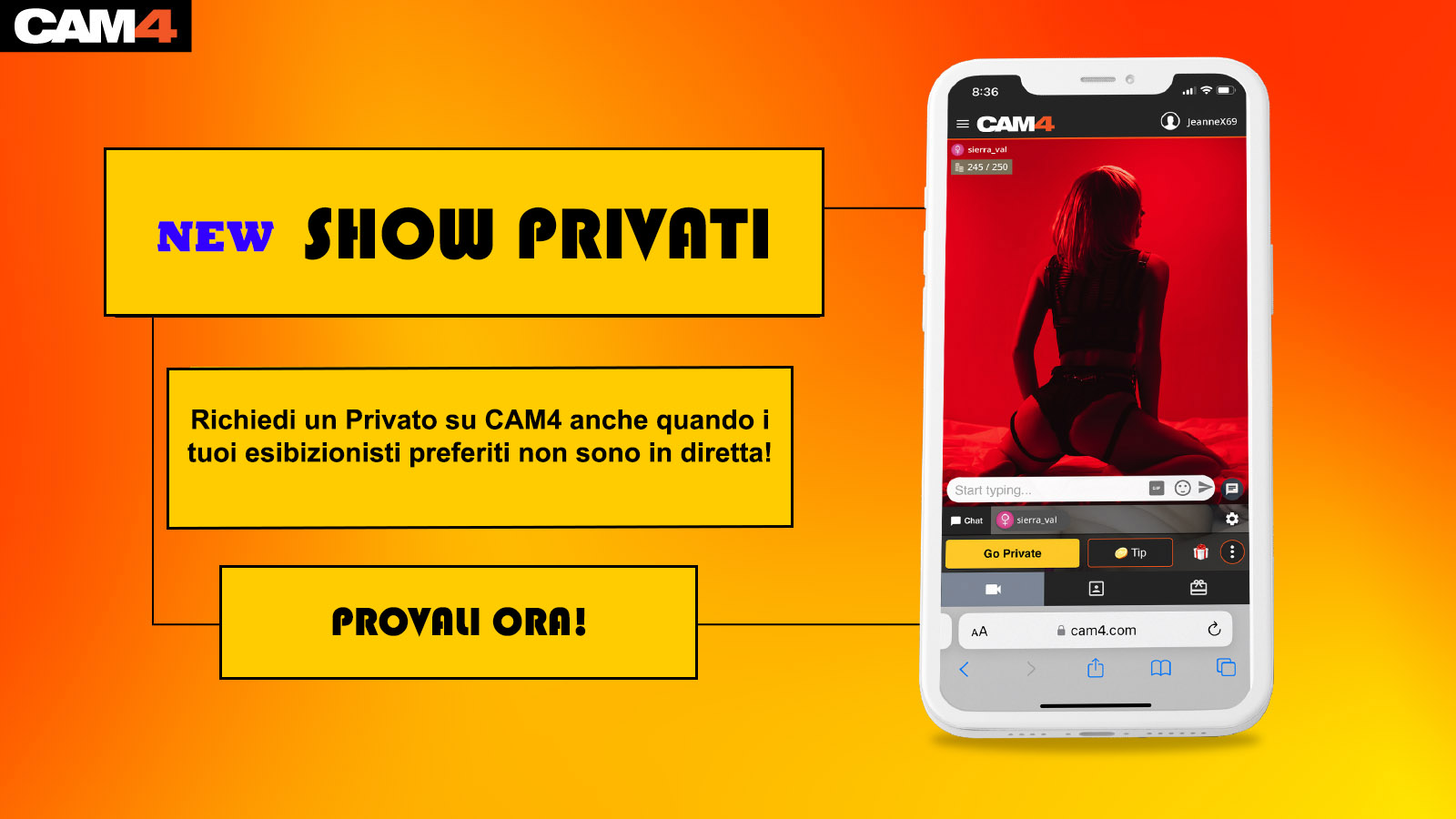 Richiedi uno Show Privato anche quando i performer non sono in diretta CAM4! 😍