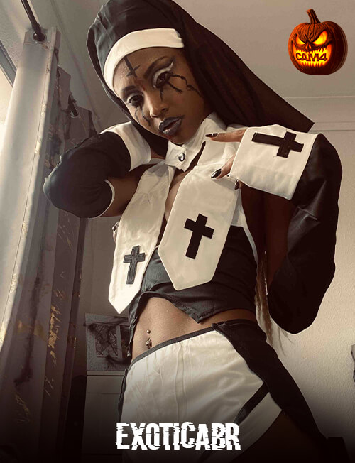 sexy nun cosplay cam model